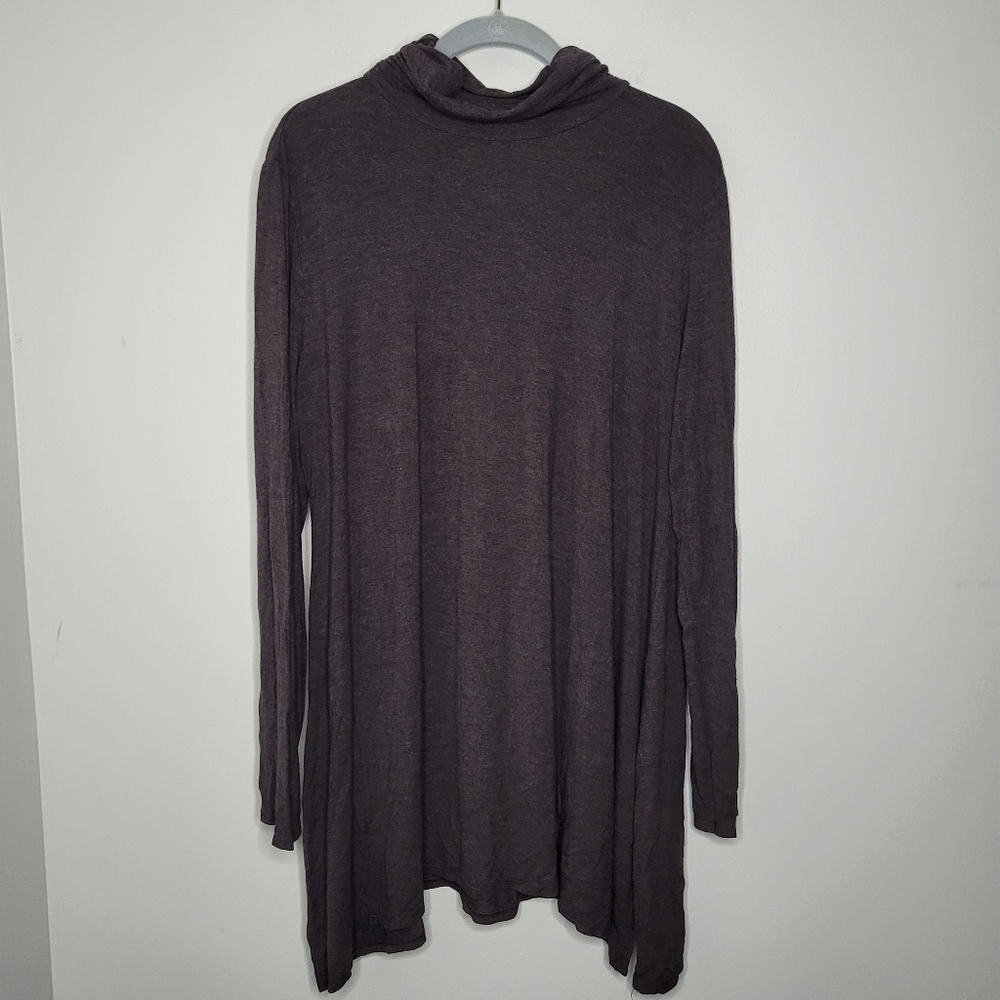 Soft Surroundings Muted Brown Mock Turtleneck Trapeze Dress Tunic – Size XL